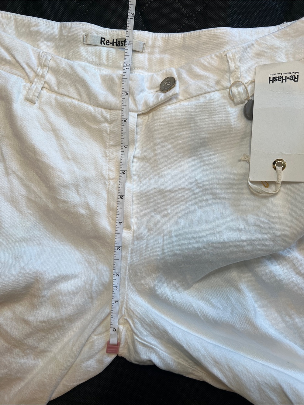 Re-Hash White Linen-Blend Women’s Chinos - Straight Fit - Picture 8 of 9